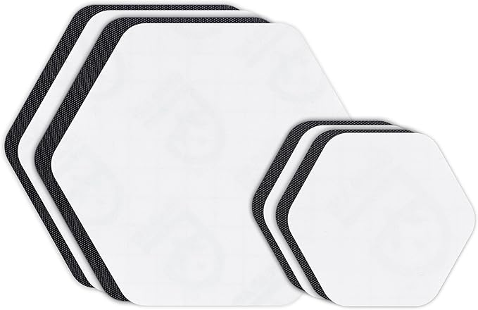 GEAR AID Tenacious Tape Hex – 2.5” & 1.5” Repair Patches (8 Patches: Four 2.5” & Four 1.5”, Clear/Black) – Peel-and-Stick Outdoor Nylon Fabric Patches for Down Jackets, Rain Gear & Tents