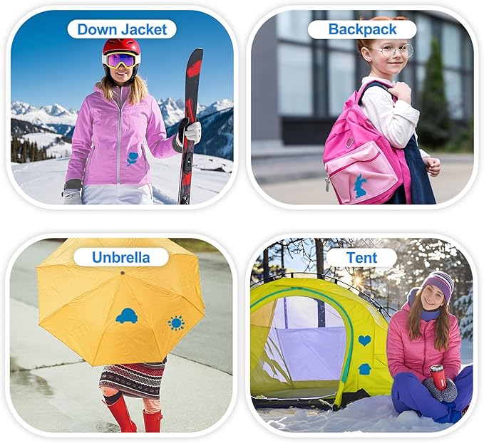 Self-Adhesive Nylon Patches Tent Repair Kit – Outdoor Gear Tenacious Repair Tape, Waterproof Fabric Patches for Clothes, Tent, Down Jacket, Backpack (8pcs, Sky Blue