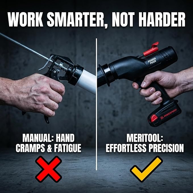 Heavy Duty Caulking Gun | 20V Cordless Caulk Gun | 29oz Cartridges 856m 1 Quart l | 900lbs Thurst | No Drip Professional Calking for Painters, DIYers, Automotive, Contractors