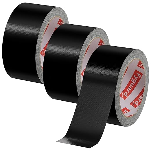 3 Pack Black Duct Tape 1.89 Inch x 60 Yard Total Heavy Duty 8.27Mil Waterproof All Weather, Hand Tearable Duct Tape for Indoor Outdoor Emergency Repairs Duct Sealing Wire Bundling Fixation DIY