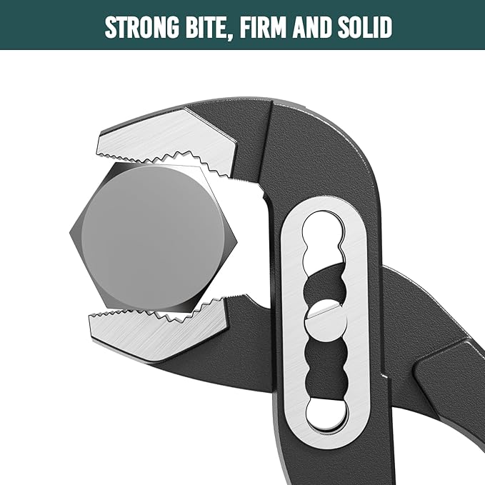 SENDA 10-Inch Water Pump Pliers, 7 Jaw Positions Adjustable Groove Joint Pliers, Premium CRV Steel with 3.75" Jaw Capacity for Plumbing & Industrial Use