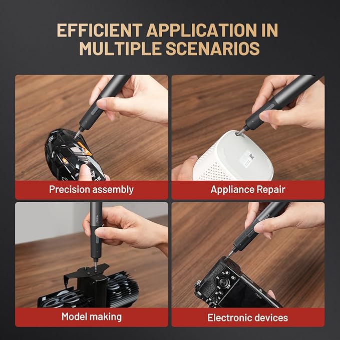 ATuMan 95 in 1 Precision Electric Screwdriver Set with 86 Magnetic Bits, 0.4N.m Torque, Visual Screen, 3-Gear Control & Magnetic Mat, Repair Tool Kit for iPhone, Laptop, Watch, Glasses