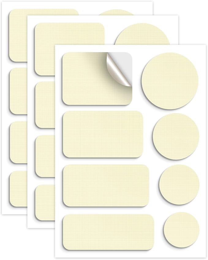 Waterproof Self-Adhesive Nylon Patches for Tent Repair Kit, 24pcs Outdoor Gear Tenacious Repair Tape, Fabric Patches for Clothes, Down Puffer Jacket, Tent, Sleeping Bag, Backpack, White