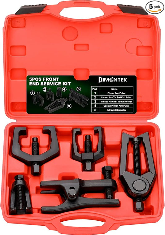 5pcs Pitman Arm Puller Ball Joint Separator, Tie Rod End Tool for Ball Joint Press Kit, Front End Service Kit, Splitter Removal Kit (Black)
