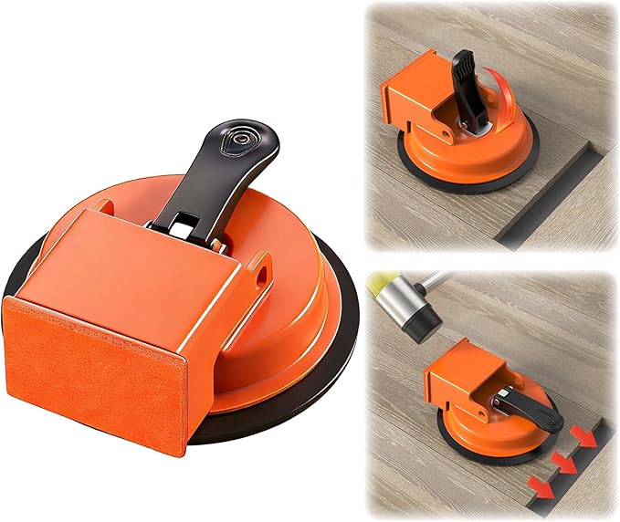 Floor Gap Fixer Tool, Carbon Steel Suction Cup Laminate Flooring Repair Tool for Wood/Vinyl Planks, Adjustable Height Seam Closer for 4.5+ Inch Wide Floors, Close Unsightly Seams