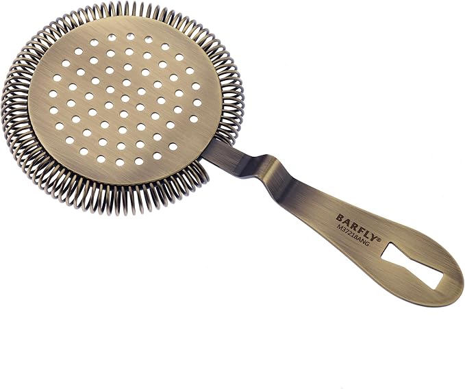 Barfly Deluxe Antique Hawthorne Spring Strainer, Antique Gold