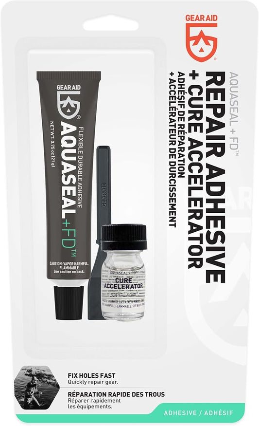 Gear AID Aquaseal FD Flexible Durable Repair Adhesive and Cure Accelerator for Fixing Holes and Rips in Waders, Wetsuits and Inflatables