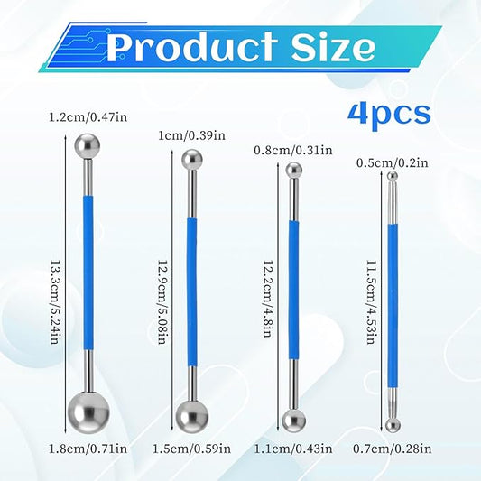 4 Pcs Caulking Ball Tool Kit Tile Floor Ball Ending Tiling Tool Joint Grout Repair Concrete Countertop Caulking Spreader Polymer Clay Tools for Tile Coating Sealant Finishing