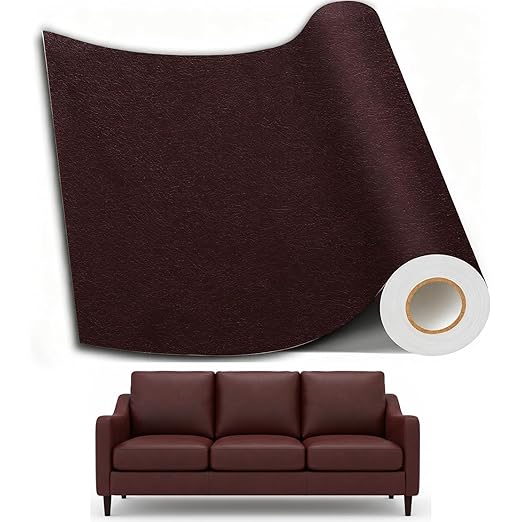 Leather Repair Patch, Leather Repair Tape, Repair Patch Self Adhesive Waterproof, Vinyl Repair Tape, for Couches, Car Seats, Chairs, Furniture (Reddish Brown, 24 x 54 Inch)