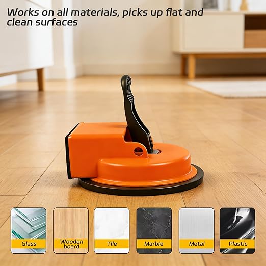 Floor Gap Fixer Tool, Enhanced Vacuum Suction Cup Flooring Gap Repair Tool Laminate Vinyl Wood Tile Flooring Industrial Iron Plank Grabber Home Renovation DIY Installation (Orange)