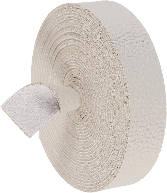 MECCANIXITY Faux Leather Strap, 1" Width x 197" Long Grained Leather Belt Strip Trim Roll for DIY Craft Projects, Pet Collars, Traction Ropes, Bag Straps, Hobby Workshop (Grey)