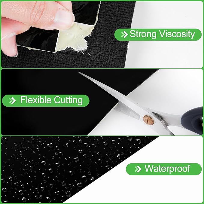ToLanbbt 2PCS Pond Liner Repair Patch, 10'' x 10'' Self Adhesive Waterproof EPDM Liner Repair Patch Kit Thickened Rubber Pond Seam Peel and Stick Seam Kit for EPDM Garden Cover