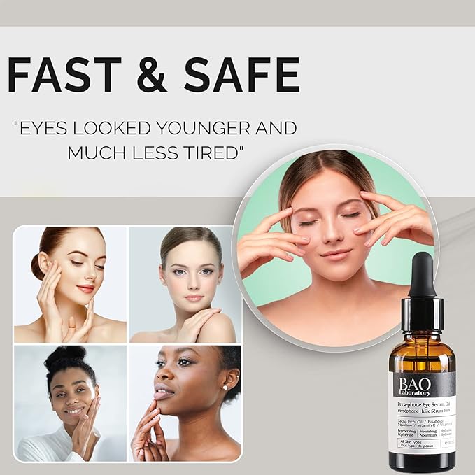 Persephone Eye Serum Oil | Sacha Inchi Oil, Bisabolol and Vitamin C & E | Eye Serum for Wrinkles, Finelines and Dark Circle (30 ML)