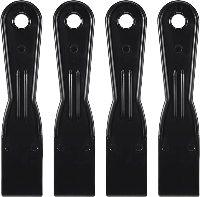 uxcell Putty Scraper 1.5" ABS Plastic Spatula Drywall Patch Repair Spreader Wall Covering Smoother Black 4Pcs