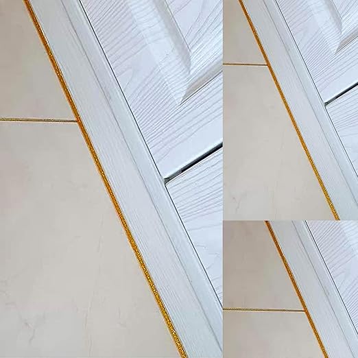 Caulk Strip Self Adhesive, PU Caulk Tape for Bathtub Bathroom Toilet Kitchen(W:7.5MM,Gold)