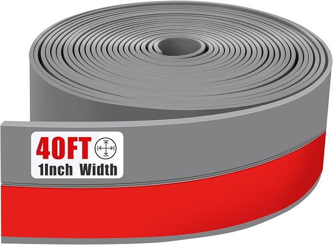 Draft Seal Tape for Doors and Windows 1 in x 40 Ft Silicone Weather Stripping Extra Thick 2mm Door Seal Strip with Strong Adhesive Draft Insulation Stopper Side Seal - Gray