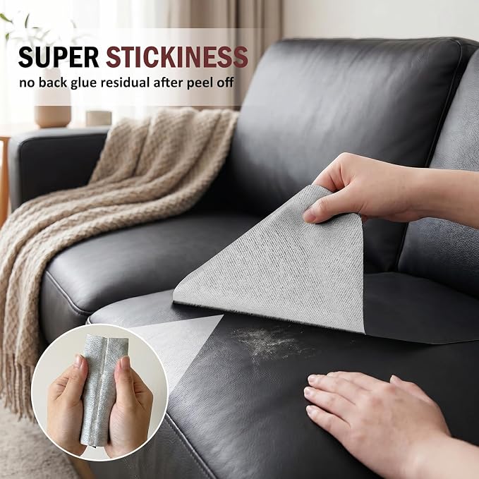 Leather Repair Patch, 17 x 79 Inch, Self Adhesive Leather Repair Tape, Large Vinyl Patch Kit, Vinyl Repair Tape, for Couches, Car Seats, Chairs, Furniture (Brown)