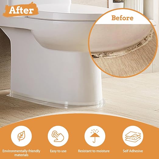 Fixmend Clear Caulk Tape, 3 Roll Self Adhesive Caulk Strip Waterproof, Caulking Sealant Tape for Kitchen, Countertop, Bathroom, Sink, Shower, Bathtub, Toilet Edge Protector with Sealing Tool