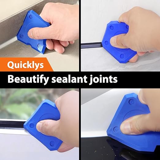 Caulk Gun Kit - Smooth Silicone Caulking Tools The Smarter Way to Seal & Repair - Professional Caulk Gun Set with Glide & Comfort Grip/Heavy-Duty Metal/Plastic for Flawless DIY