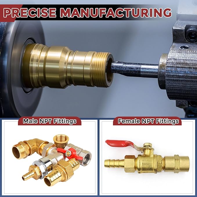 Pack of 1 Brass Hose Barbed Fittings Adapter Connector 3/4" Hose Barb to 1/2" NPT Male Fittings for Home Machines, Massage Bathtubs, and Irrigation Systems