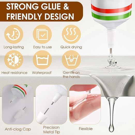 Leather Glue, 60g High Strength Special Leather Adhesive Clear Flexible Craft Repair Waterproof for Sofas, Car Seats, Purses (1 Pack)