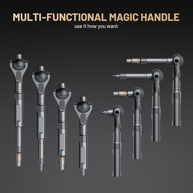 ATuMan 40 in 1 magnetic ratchet screwdriver set with Detachable Handle, 180° Ratchet Head, 45-Tooth Mechanism, Magnetic Tool Kit with Case for Computer, Electronics Repair, Ideal for Home, DIY