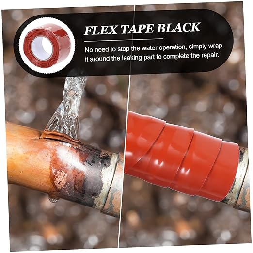 TEHAUX 2pcs Flex Rubberized Seal Tape for Plumbing Repairs Heavy Duty Duct Tape for Seamless Sealing of Pipes Water Buckets and Leaks