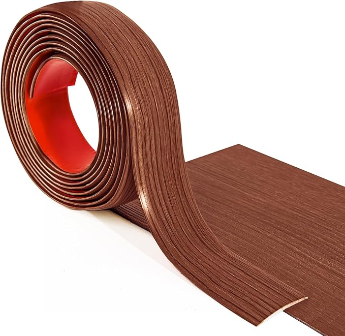 Art3d 4 FT Self Adhesive Vinyl Floor Transition Strip, Laminate Floor Strip Floor Flat Divider Strip for Joining Floor Gaps,Carpet Threshold Transition,Floor Tiles（1.57in, Cherry）