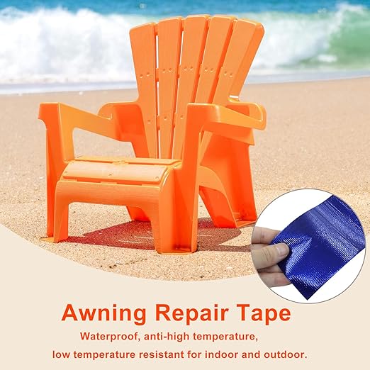 Waterproof Repair Tape, UV-Proof Multi-Surface Instant Seal Patch Repair for RV Awning, Boat Cover, Tent, Tarp & Canvas (3 Inch x 24.6FT, Blue)