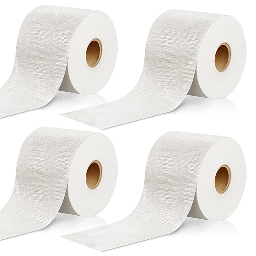 4 Inch x 98 Foot Textile Fiberglass Waterproofing Roof Tape Anti Fracture Membrane Fabric Sheet Reinforcing Mesh Fabric Liquid Drywall Tape Waterproofing Membrane for Shower Walls and Tile (4 Roll)