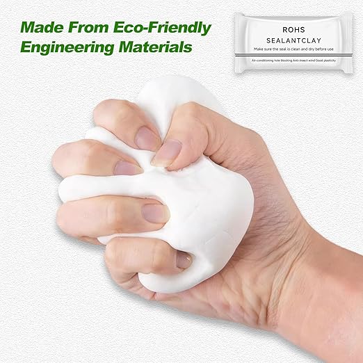 6-Pack Waterproof Sealant Mastic, 2026 Upgrade White Waterproof Repair Sealing Clay, Cement Crack Filler,Quick Mending Mud for Wall Hole, Drain Connection, Air Conditioning Hole