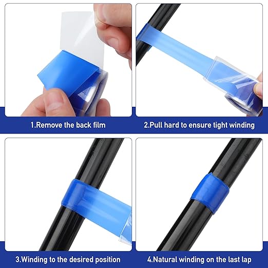 Outus 6 Roll Self Fusing Silicone Tape 1 Inch Wide and 5 Feet Long Rubber Flame Retardant High Temperature PVC Tape for Leaks Repair Tools Electrical Wires Wrap Seal Pipes Indoor Outdoor