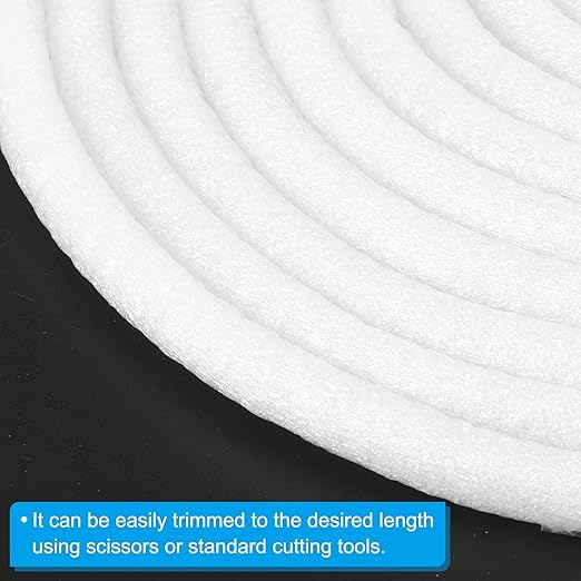 PATIKIL 3/8 Inch x 32.8 Feet Backer Rod for Gaps and Joints, Foam Rope Caulk Crack Joint Filler Roll Seal Weather Strip for Home Construction Car, White