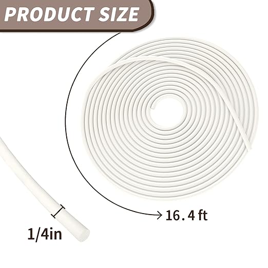 DGSL Backer Rod 1/4 Inch, Caulk Saver EPDM Rubber Backer Rod for Joints Concrete Filling and Gaps, Driveway and Wall Cracks(16.4 Ft Length)