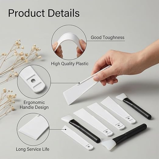 7 Pcs Applicator Glue Spreaders Plastic Glues Smear Sticks Applicator Tool with Silicone Glue Brush Plastic Glues Applicators Easy Clean for Leatherwork Woodwork Handmade DIY Art Crafts Project