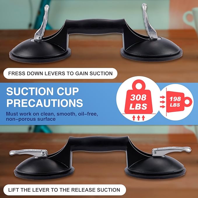 4PC Laminate Flooring Tools, Floor Gap Repair Tool Set with Suction Cup & Rubber Mallet Hammer, Fixer Tool for Floating Wood Floors