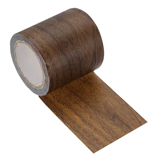 uxcell Wood Grain Repair Tape, 2.2" x 15ft Self Adhesive Wood Grain Colored Duct Tape Waterproof Repair Patch for Furniture Floor Scratch Fix, Baseboards, DIY Decor, Dark Pine