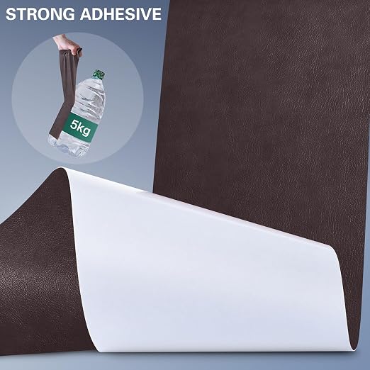 Self Adhesive Leather Repair Patch Kit, 31.4 in x 16 in Large Vinyl Leather Repair Tape for Furniture, Car Seat, Couch, Sofa, Chair Retro Dark Brown