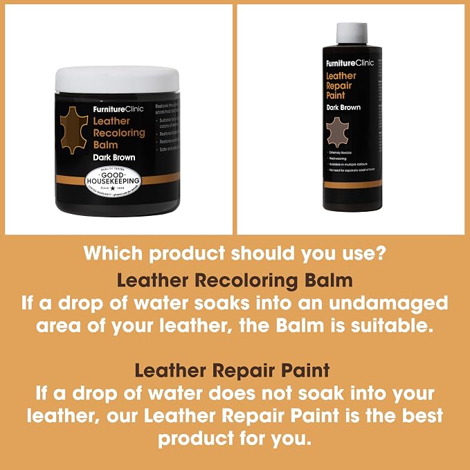 Furniture Clinic The Original Leather Recoloring Balm | Ivory Leather Dye | Repair Scratched, Faded, & Worn Leather | Restore Your Leather Couches, Sofas, Car Seats, and Furniture | 250 ml / 8.5 fl oz