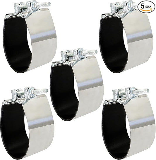 Highcraft Pipe Repair Clamp 6'', IPS Single Bolt, 3” Long, Stainless Steel (5 Pack)
