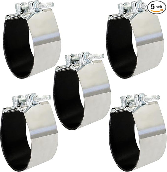 Highcraft Pipe Repair Clamp 3'', IPS Single Bolt, 3” Long, Stainless Steel (5 Pack)