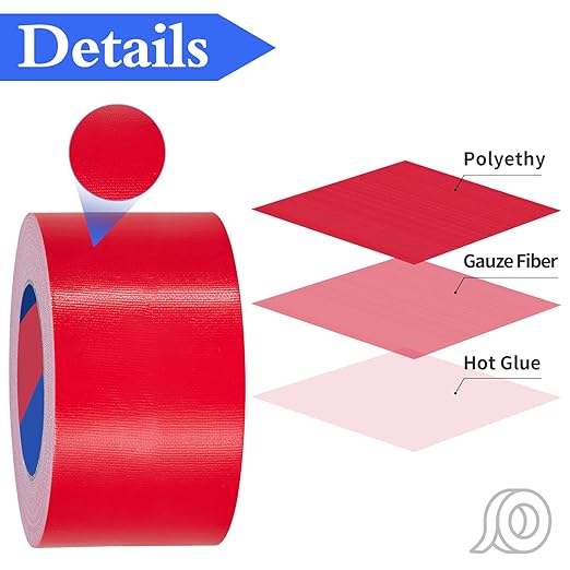 Red Heavy Duty Duct Tape, 3 Inch x 55 Yards, Industrial Grade Waterproof & UV Resistant, Strong Adhesive for Indoor Outdoor Repairs, Crafts, Home Improvement, Moving Packing and DIY Projects