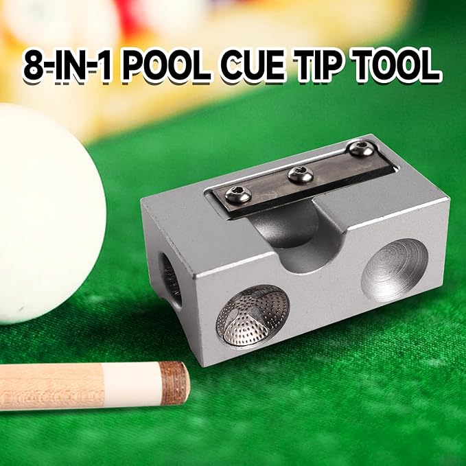 GSE Games & Sports Expert Billiard Pool Cue Tip Tool, Stick Scuffer/Shaper/Aerator/Joint Protector Tool, Billiard Accessories