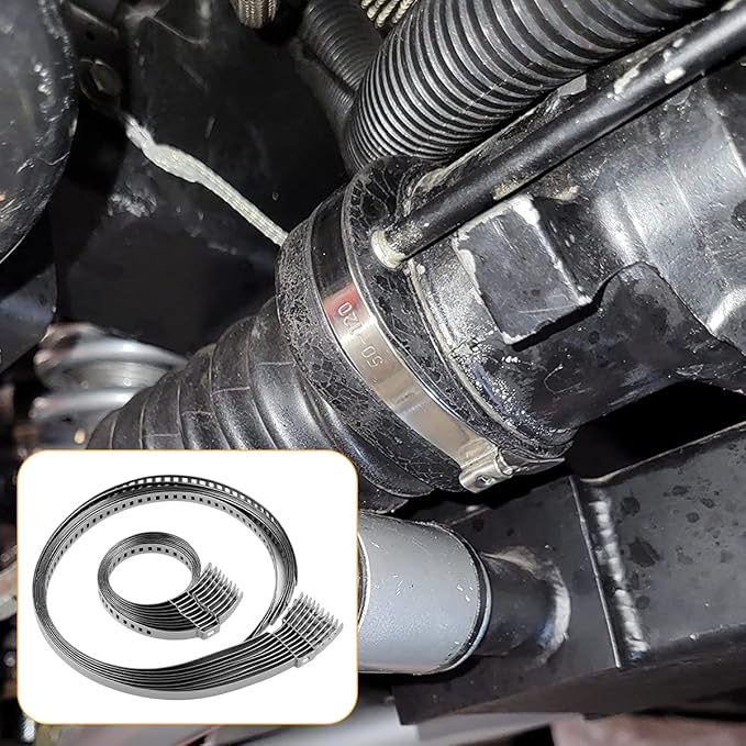 20PCS Car CV Boot Clamp Kit, Stainless Steel Vehicle 10PCS Small ＆ 10PCS Large Hose Clamps, Adjustable Auto Drive Shaft Joint Axle Boot Crimp Clamps, Universal For SUV Truck RV
