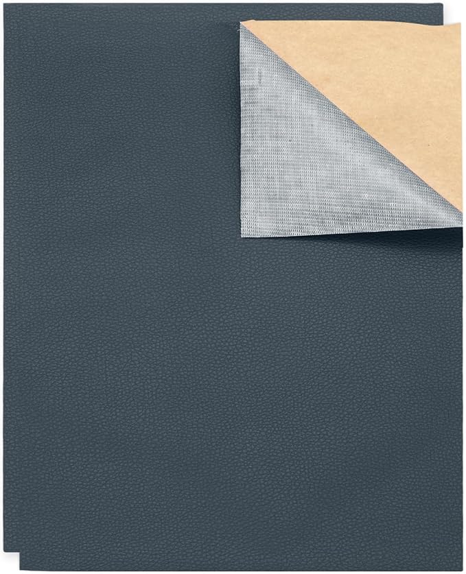 MECCANIXITY 3 Pcs Leather Repair Patch 10"x12" Self-Adhesive Leather Vinyl Repair Tape Kit for Furniture Couches Sofa Chair Car Boat Seats Jackets, Navy Blue
