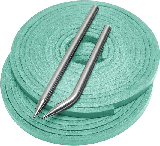 Softball Baseball Glove Lace, Mitt Lace Repair Kit Includes 2 Leather Laces and Lacing Needle for Catcher's Glove