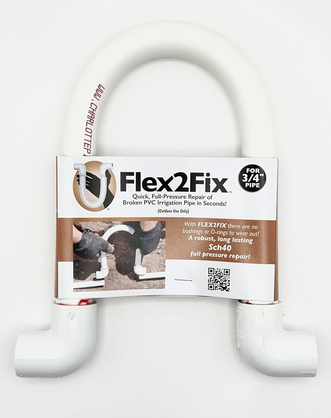 Flex to Fix Sprinkler Repair System/Quick Full-Pressure Repair of Broken PVC Pipe in Seconds! 3/4 INCH