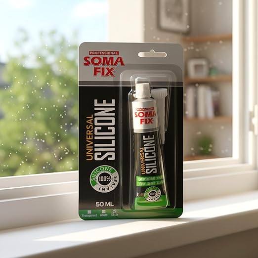 Black Silicone Caulk - Easy Squeeze Caulking Tube, Silicone Sealant for Wood, Kitchen, Bathroom, Sink, Windows - Multi Purpose & Waterproof - 1.7 fl. oz (Black)