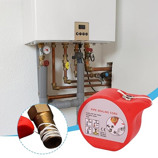 Pipe Repair Tape - Thread Sealing Cord, Pipe Sealing Thread Cord for Fixing, High-Heat Sealant, Water Leak Ribbon with Long-Lasting Finish, Plumbing Repair Unit for Waterproofing and Patching