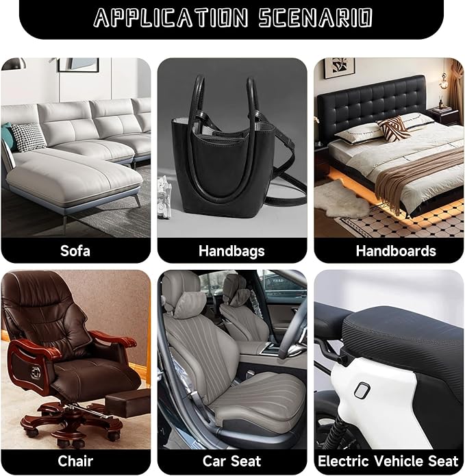 Leather Repair Patch, Self Adhesive Leather Repair, Large Leather Repair Tape for Sofa, Car Seats, Furniture, Cabinets, Chairs, Handbags （Black, 16X118 inch)